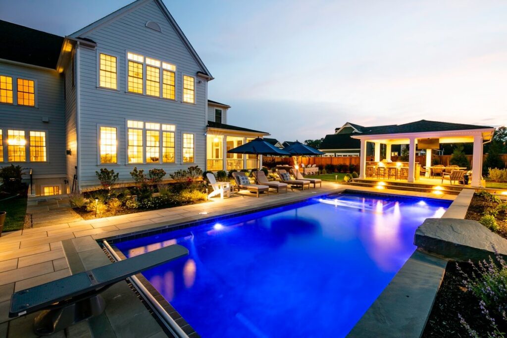 swimming pool and pool pavilion