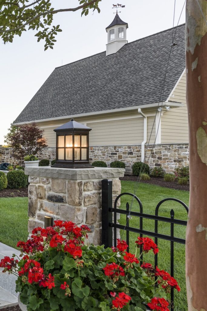 stone pier with light