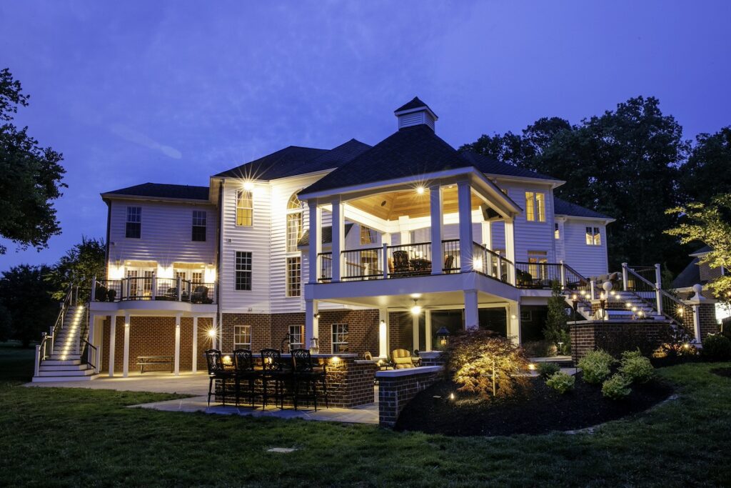 deck with elevated pavilion