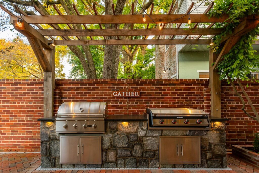 outdoor stone kitchen bbq