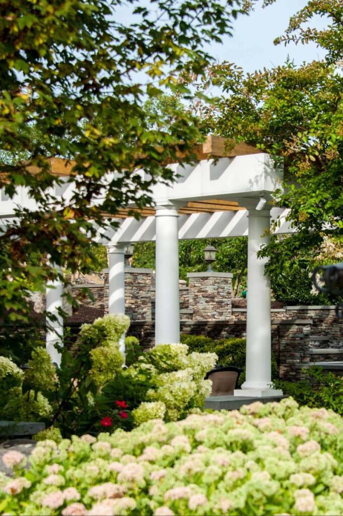 Clearwater Landscape & Nursery Hardscape Stone Walls Stone Steps Stone Piers Landscape Plantings Pergola