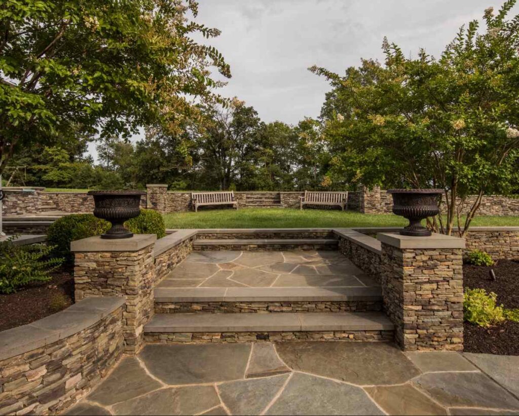 Clearwater Landscape & Nursery Hardscape Flagstone Patio Stone Walls Stone Steps Stone Piers Landscape Plantings