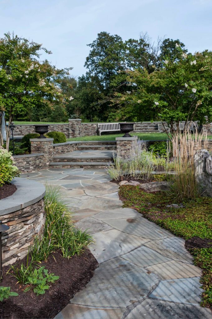 Clearwater Landscape & Nursery Hardscape Flagstone Patio Stone Walls Stone Steps Stone Piers Landscape Plantings
