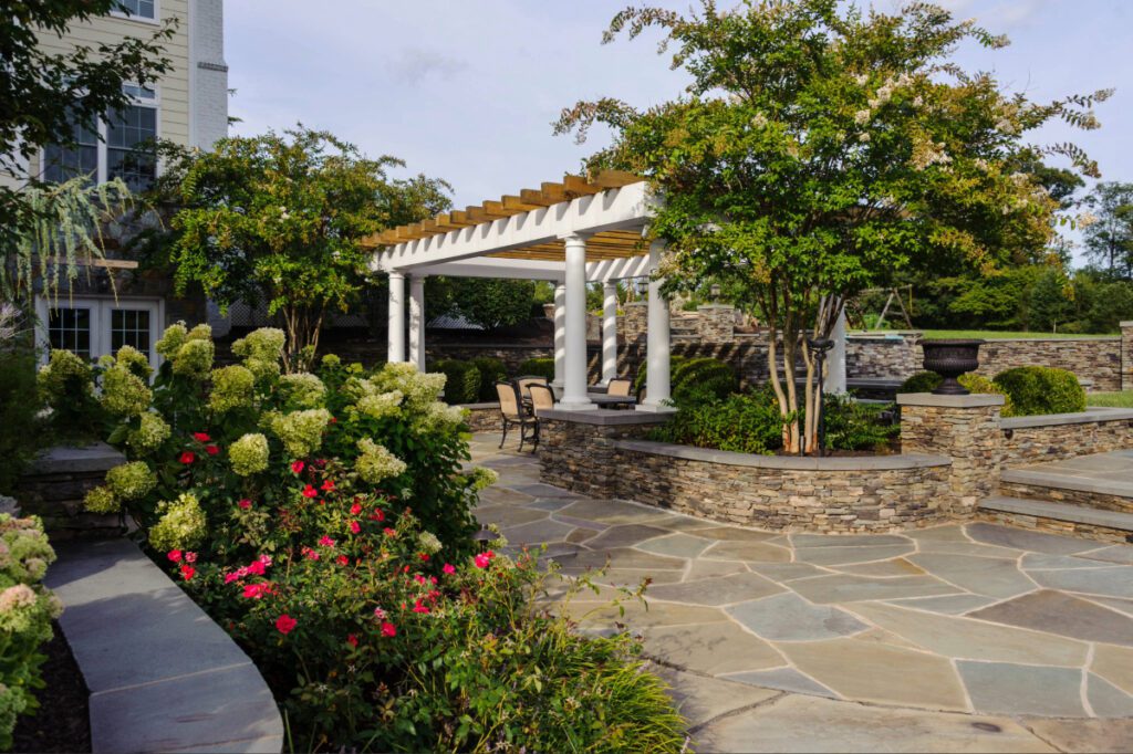 Clearwater Landscape & Nursery Hardscape Flagstone Patio Stone Walls Stone Steps Stone Piers Landscape Plantings Pergola