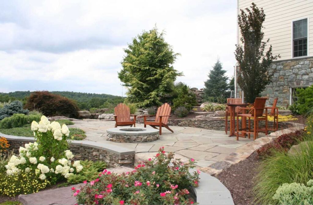 Clearwater Landscape & Nursery Hardscape Flagstone Patio Stone Walls Stone Steps Landscape Plantings Stone Fire Pit
