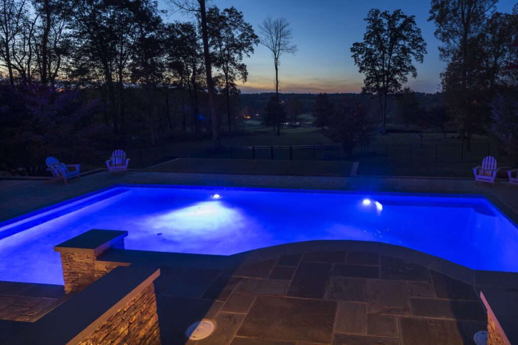 Swimming pool at night