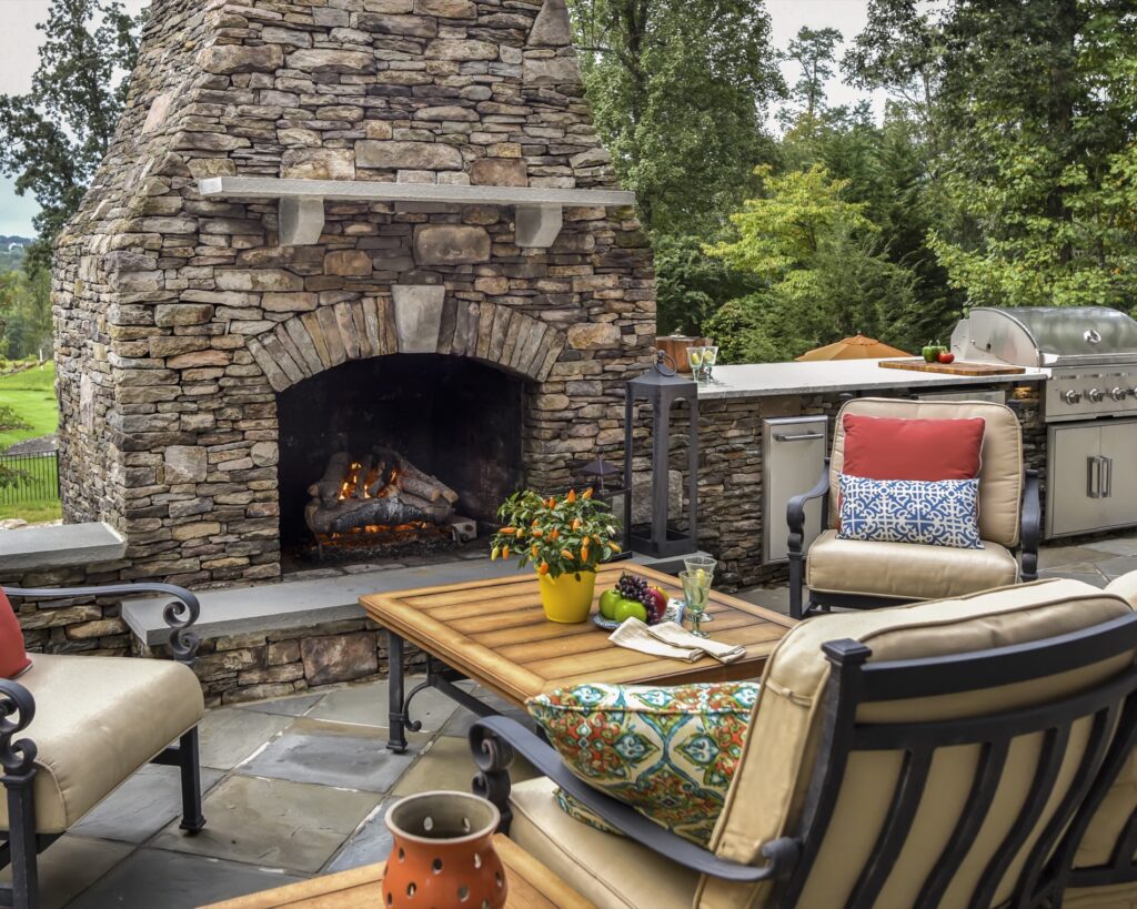 Clearwater Landscape and Nursery Outdoor Stone Fireplace