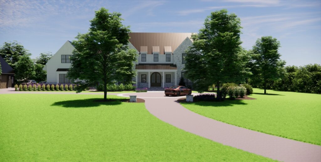 D Clearwater Landscape & Nursery 3D Model Design Front Driveway Approach View