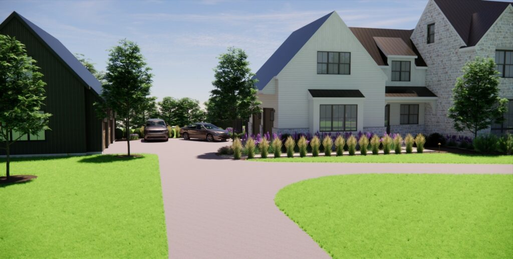 Clearwater Landscape & Nursery 3D Model Design Front Driveway Approach View
