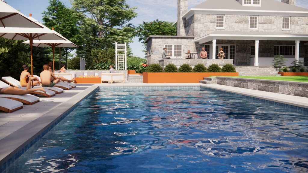 Clearwater Landscape & Nursery 3D Model Design Swimming Pool View