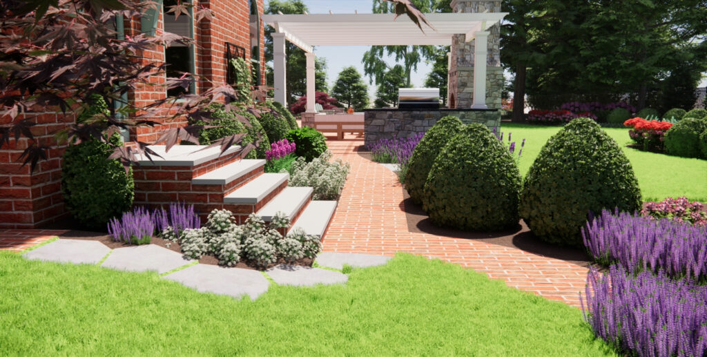 Clearwater Landscape & Nursery 3D Model Design Rear Stoop and Patio